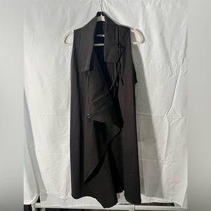 Sarah Pacini dark burgundy/chocolate color longline vest